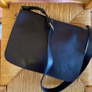 Patricia Nash Black Leather Shoulder Bag Purse